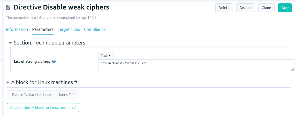 Directive parameter