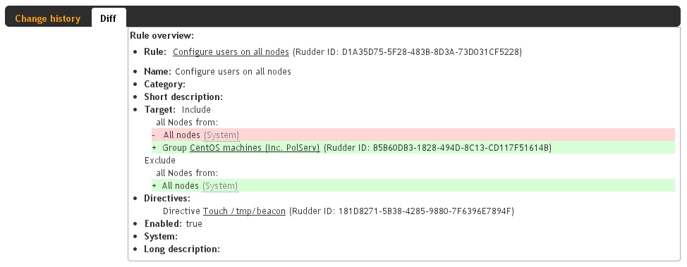 Rule Update Diff