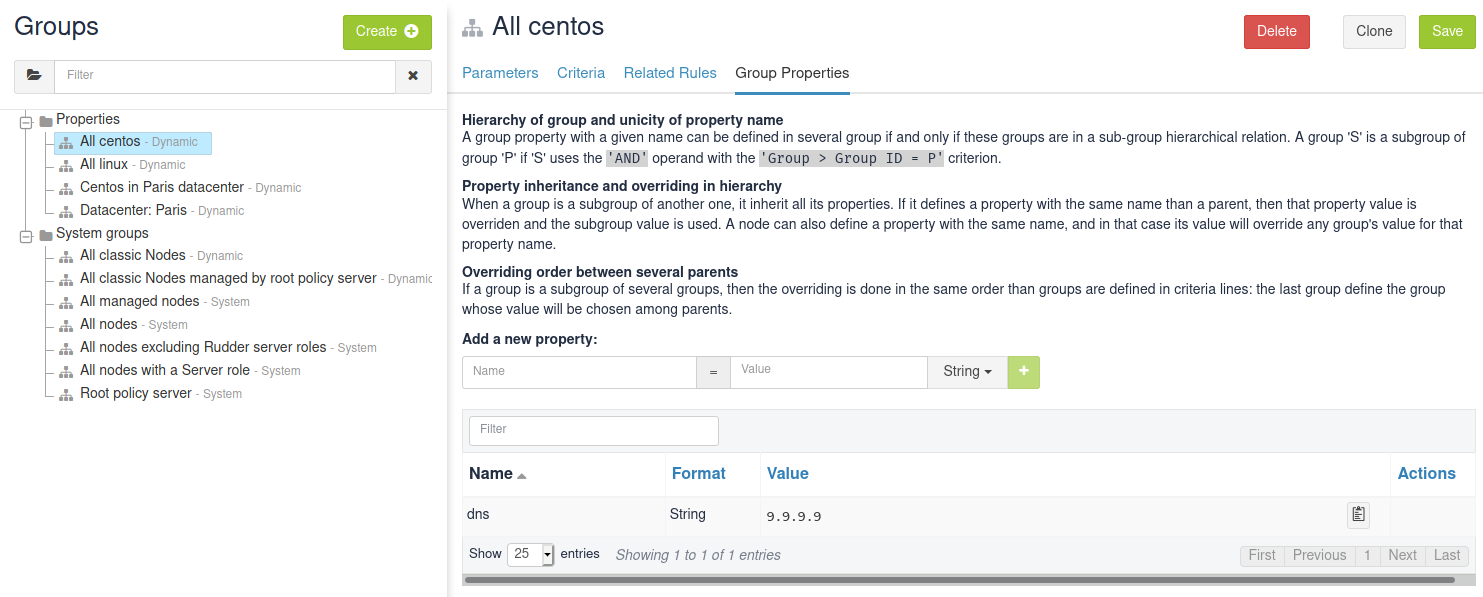 Group properties in UI