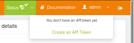 User requesting a personnal API token