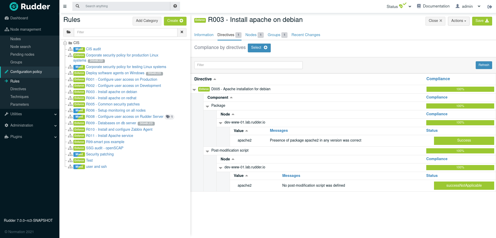 Fine grained reporting on configuration components