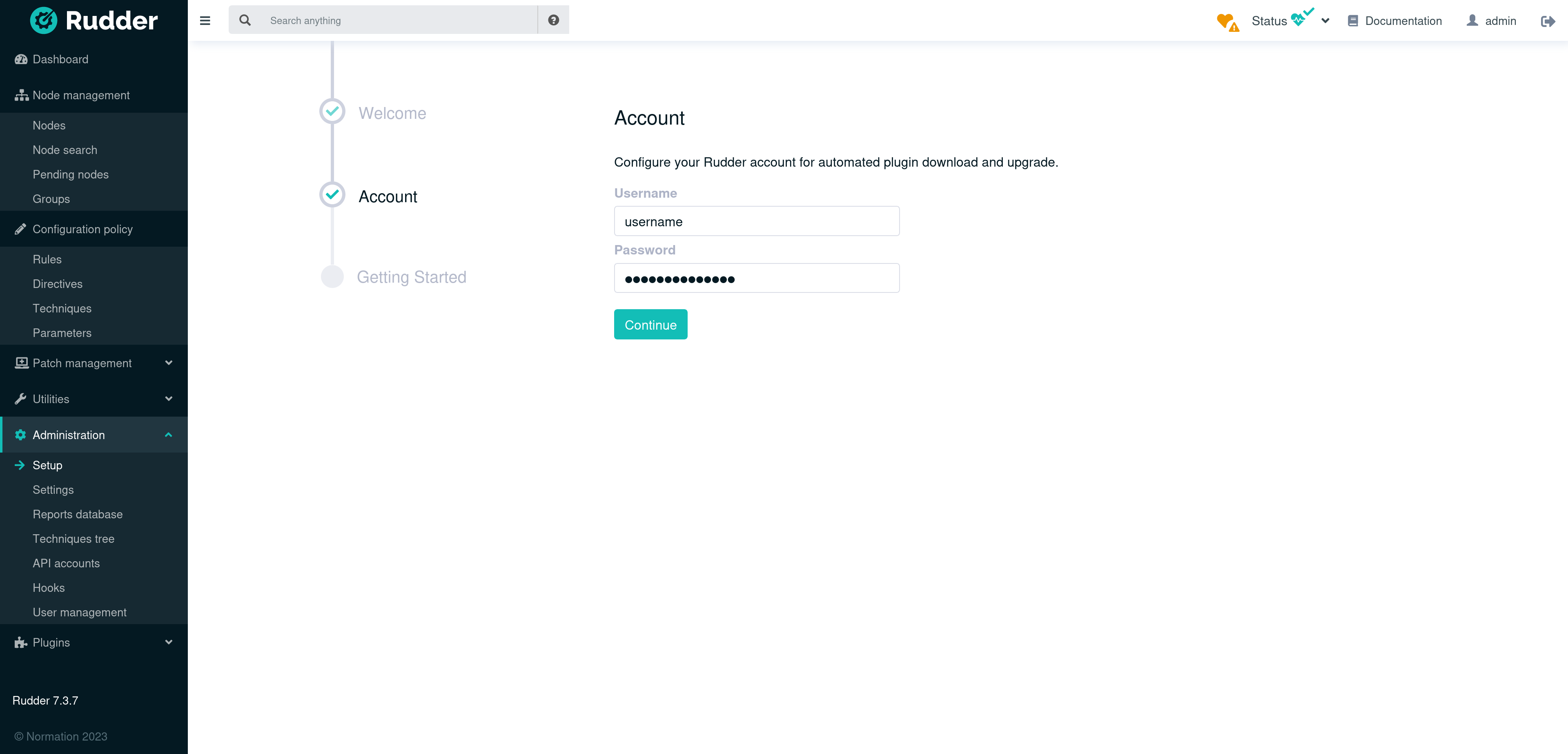 credential setup