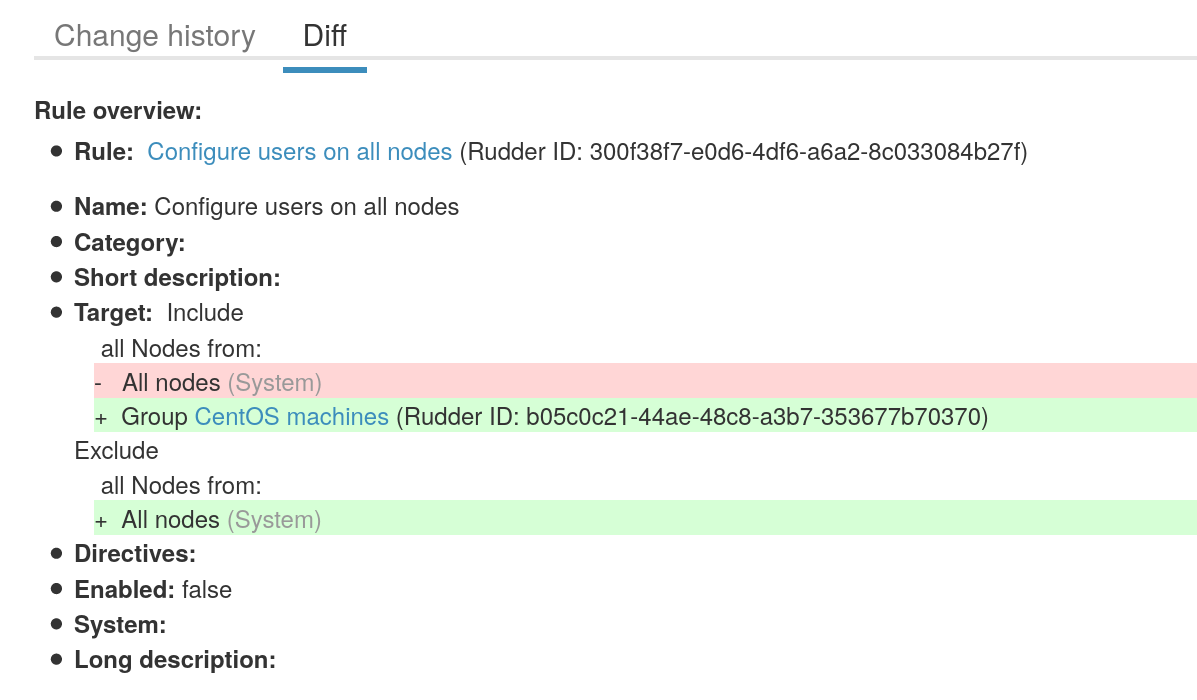 Rule Update Diff