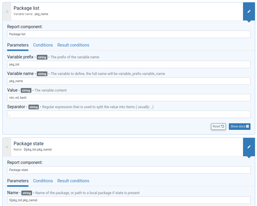 Example of iterating on a list of package and use corresponding variable in another generic method to install them