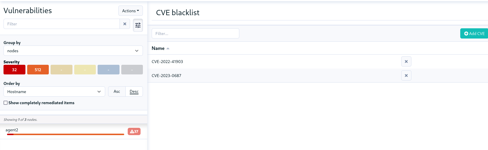 cve blacklist page