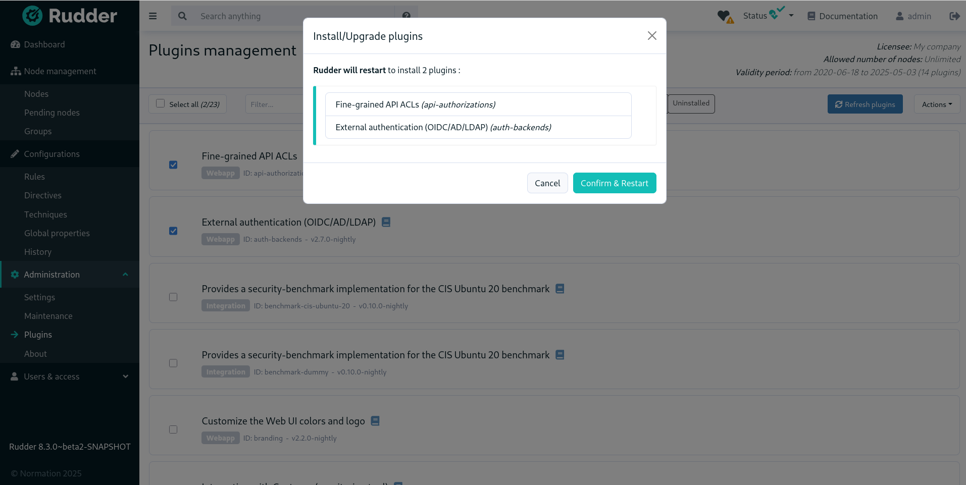 plugin install confirmation