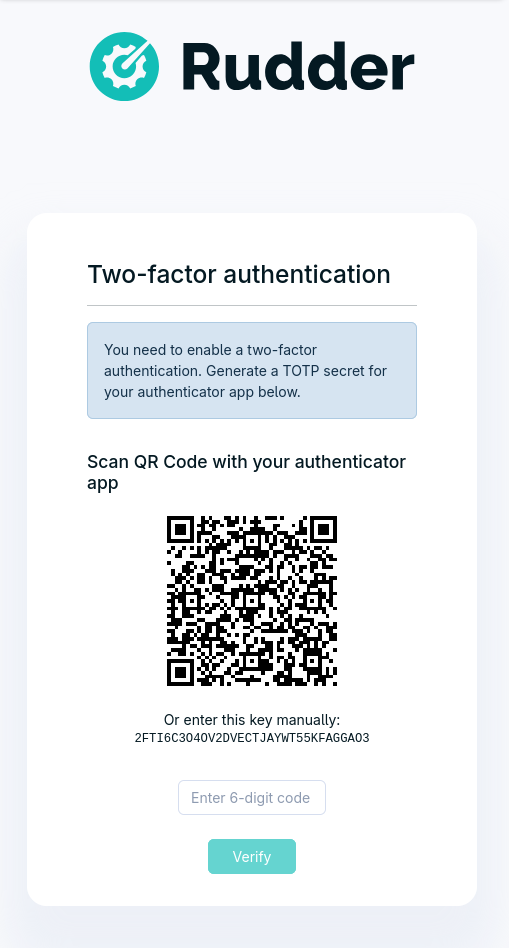 TOTP enrollment validation with a code